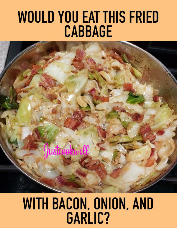 Fried Cabbage with Bacon, Onion, and Garlic