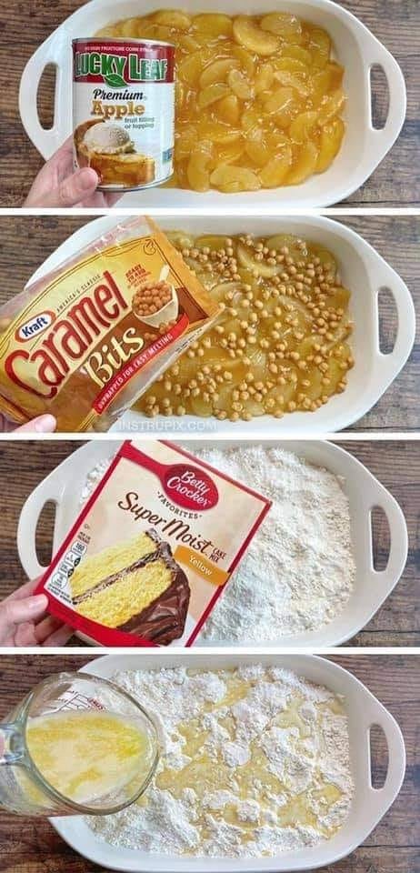 Easy Caramel Apple Cobbler Dump Cake Recipe