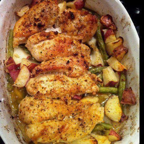 GARLIC & LEMON CHICKEN W/GREEN BEANS & RED POTATOES!